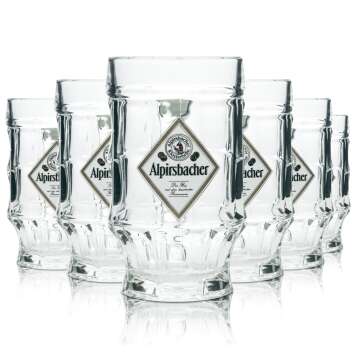 6x Alpirsbacher Bier Glas 0,4l Krug Strassburg Sahm...