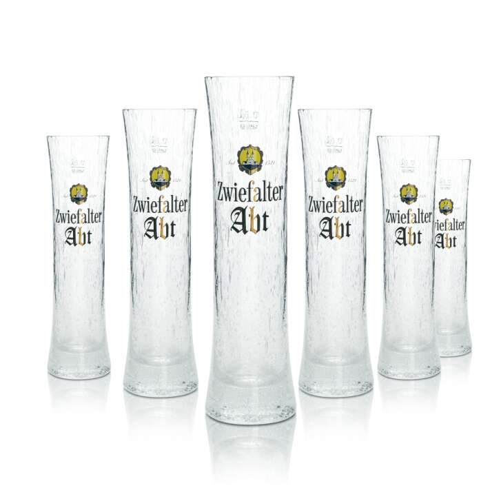 6x Zwiefalter Bier Glas 0,3l Abt Eismuster Rastal Pokal Verres Tulpe Willi Becher Beer