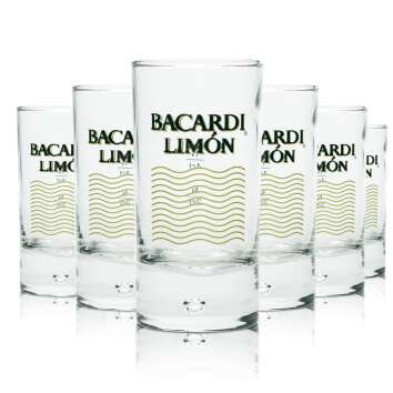 6x Bacardi Limon Rum Verre Shot 2cl 4cl Verres courts...