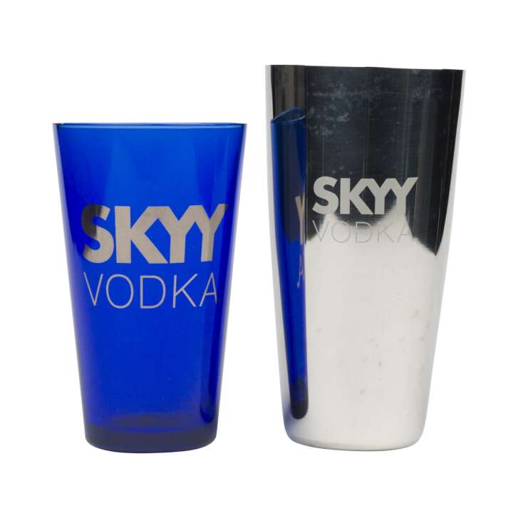 Skyy Vodka Bosten Shaker verre métal cocktail mixer barman 2 pièces gobelet