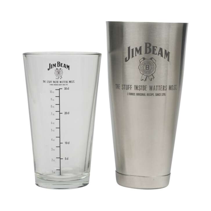Jim Beam Bosten Shaker verre métal Whiskey Cocktail Mixer Barkeeper Bourbon