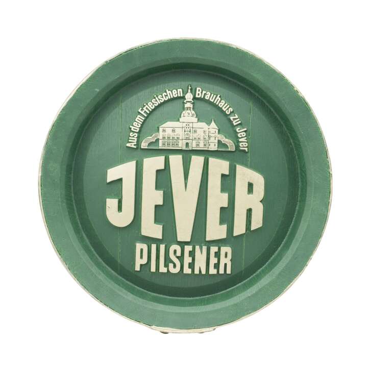 Jever Bier Fassboden (fond de fût de bière) Panneau publicitaire 44x9 aspect bois vert Panneau plastique Annonce