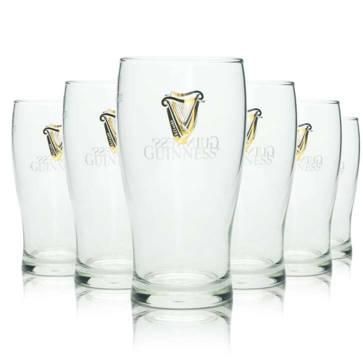 6x Guinness Bière Verre 0,4l Tulip Verres Sahm Logo Pint Double Beer Bar