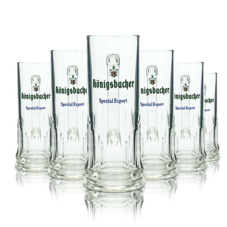 6x Königsbacher Bier Glas 0,5l Krug Spezial Export Seidel Henkel Gläser Humpen (Verres à bière Königsbacher)