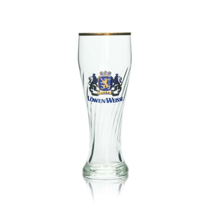 6 verres à bière Löwen Weisse 0,3 l, bière blanche, levure, verres à bière, coupe, bord doré