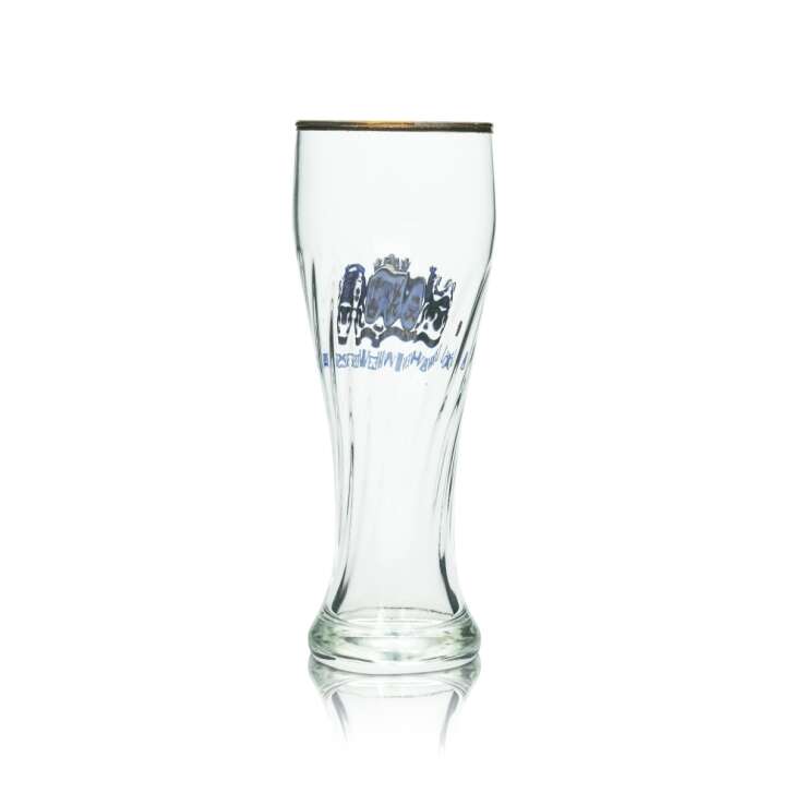 6 verres à bière Löwen Weisse 0,3 l, bière blanche, levure, verres à bière, coupe, bord doré