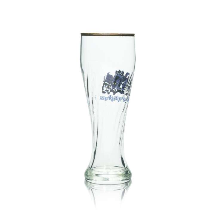 6 verres à bière Löwen Weisse 0,3 l, bière blanche, levure, verres à bière, coupe, bord doré