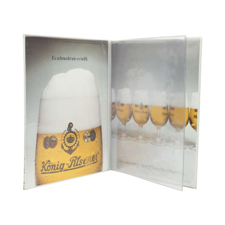 Carte des plats et des boissons König Pilsener A4 marron 3 inserts Menu Gastro