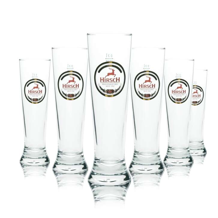6x Hirsch Bräu verre à bière 0,3l coupe Rastal tulipe verres Willi gobelets brasserie