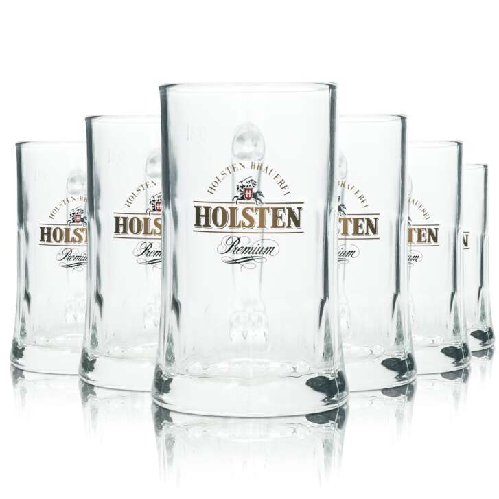 6x Holsten verre à bière 0,3l Krug Salzburg Sahm Seidel Henkel Gläser Pils Krüge Bar