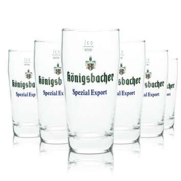 6x Königsbacher Bier Glas 0,3l Willi Becher Verres...