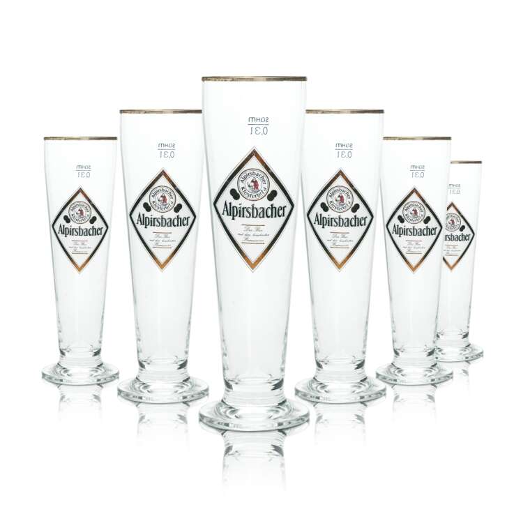 6x Alpirsbacher verre à bière 0,3l coupe Siena pils tulipe verres monastère brasserie