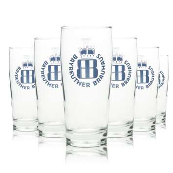 6x Bayreuther Bier Glas 0,4l gobelet Sahm Willi Pils...