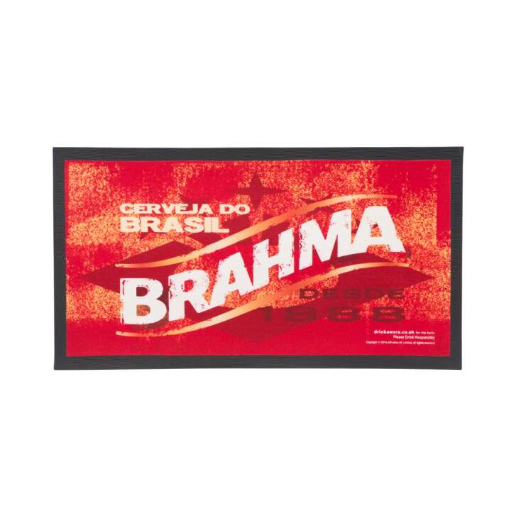 Brahma Tapis de Bar à Bière 44x24cm Rouge Cerveja Do Brasil Verres Runner Egouttoir