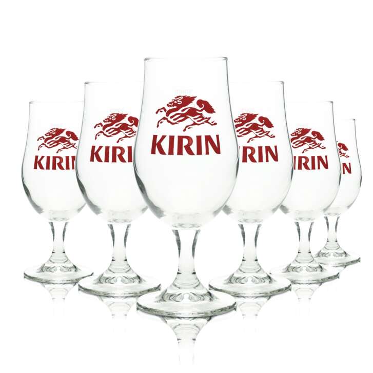 6x Kirin Ichiban Verre à bière 0,3l Tulipe Verres à bière japonais Coupe Dragon Craft