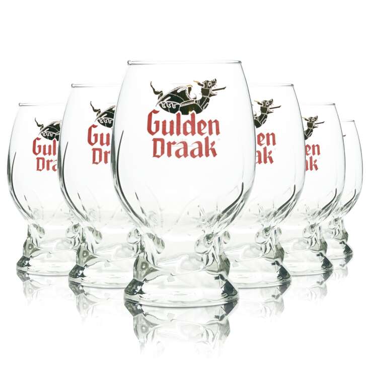 6x Gulden Draak Verre à bière 0,5l Verres de coupe Belgium Beer Glasses Verre