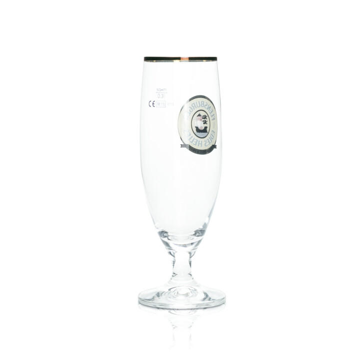 6 verres à bière Flensburg 0,3 l, coupe élégante, bord doré, tulipe, verres à bière
