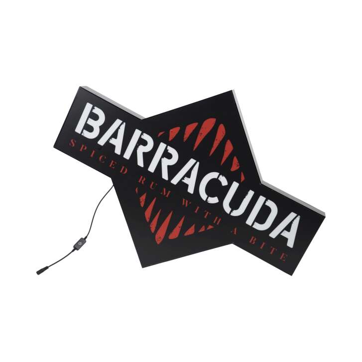 Baracuda Rum Enseigne lumineuse DÉFECTUEUSE 80x60 LED Enseigne Panneau mural Déco
