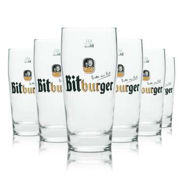 6x Bitburger Verre à bière 0,3l Willi...