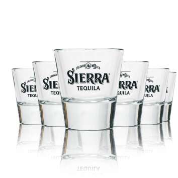 6x Sierra Tequila Verre à shot noir blanc