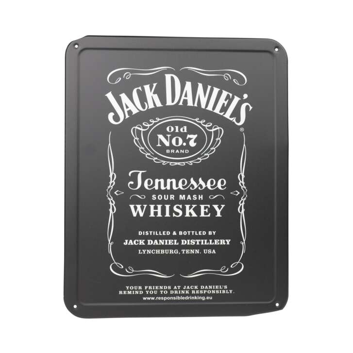 Jack Daniels Whiskey Plaque de métal 50x40cm "Old No.7" Nostalgie Tableau Mural Métal