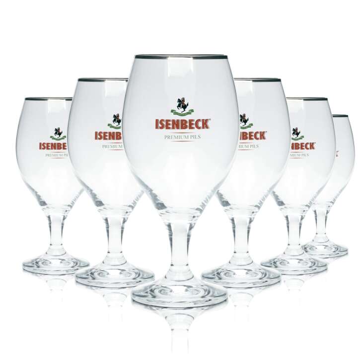 6x Isenbeck verre à bière 0,4l tulipe coupe pils verre à pied brasserie Beer Bar