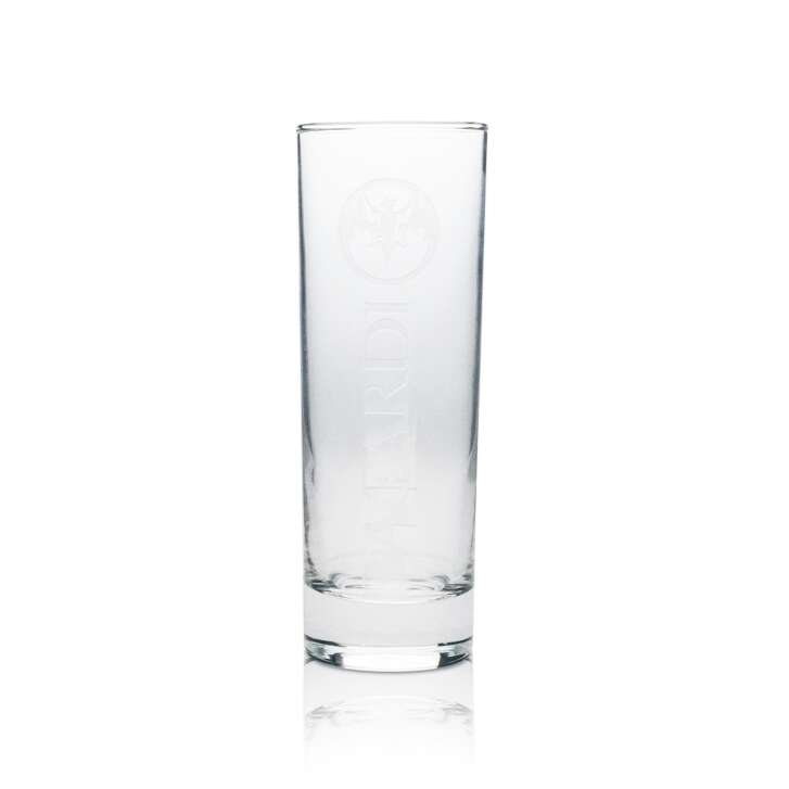6 verres à long drink Bacardi Rum, écriture fine blanche
