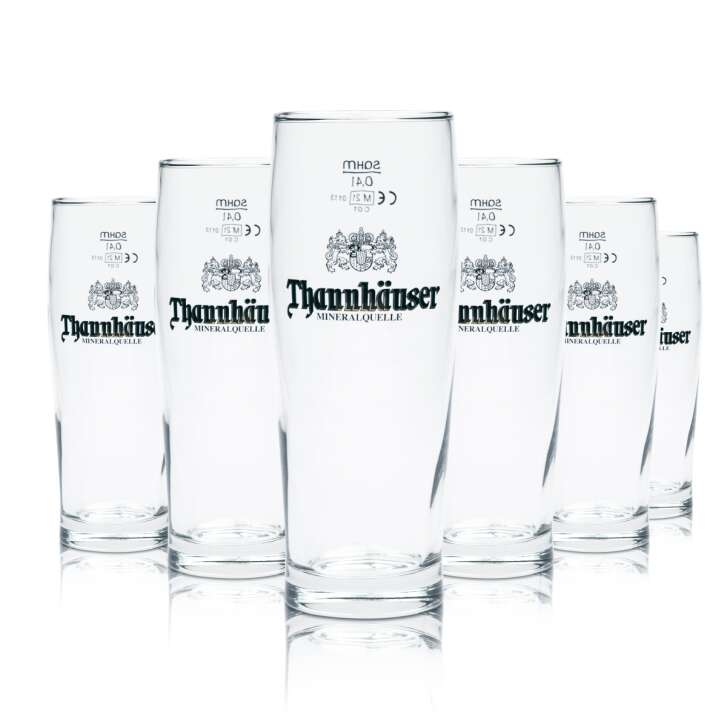 6x Thannhäuser Glas 0,4l Willi Becher THM Radler Bier Cup Verres Source minérale