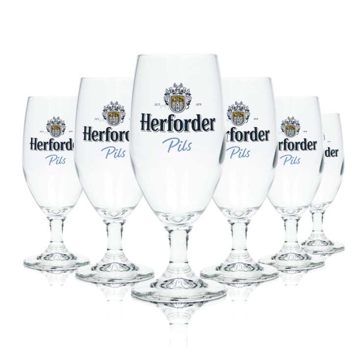6x Herforder verre à bière 0,25l coupe Vienna Sahm verres à pils tulipe verre à pied Beer