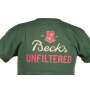 1 Becks Bière T-Shirt Taille M "Unfiltered" Vert Coton nouveau