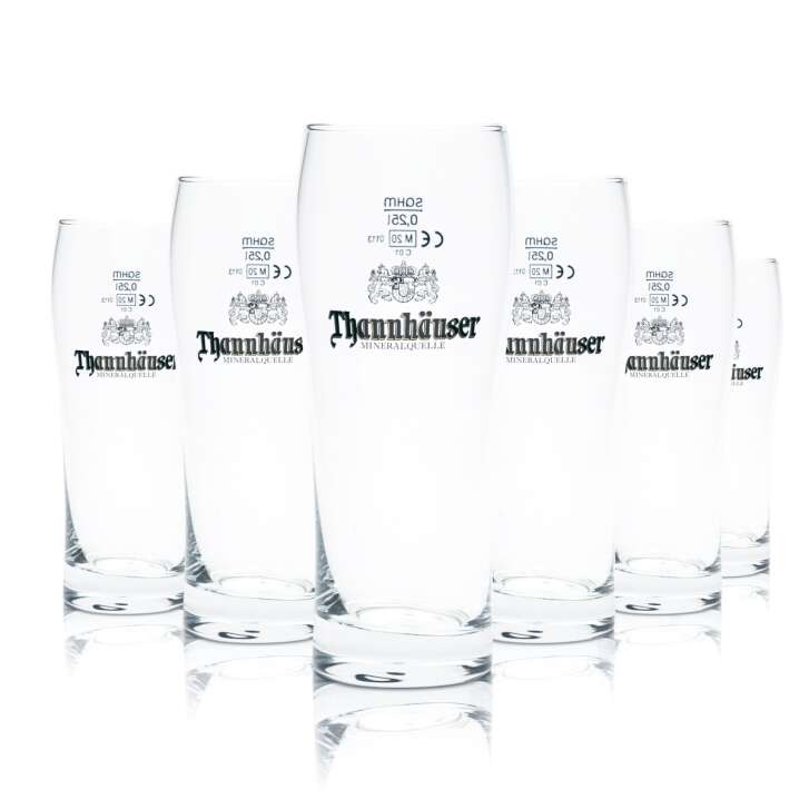6x Thannhäuser Bier Glas 0,25l Willi Becher Radler Mineralquelle Verres Tumbler