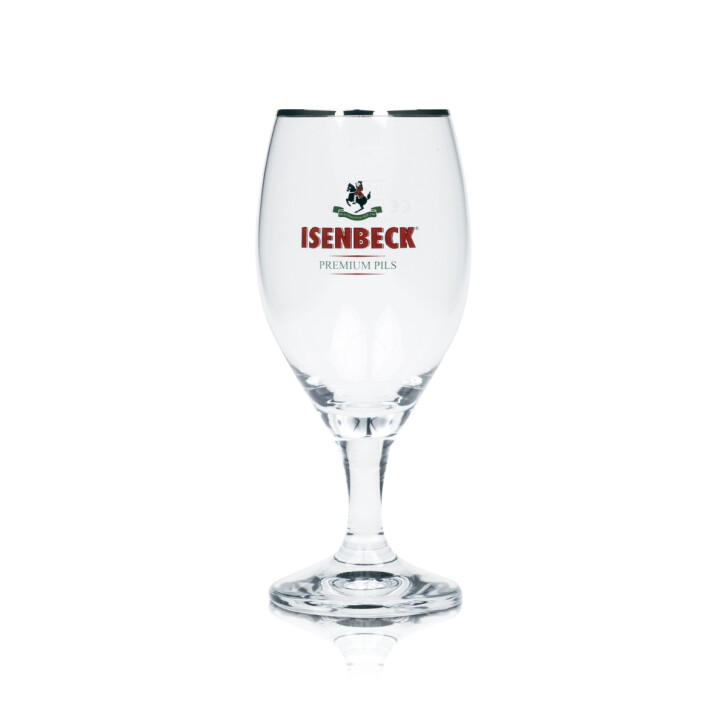 6 verres à bière Isenbeck 0,25 l, forme tulipe, bord argenté, brasserie Export