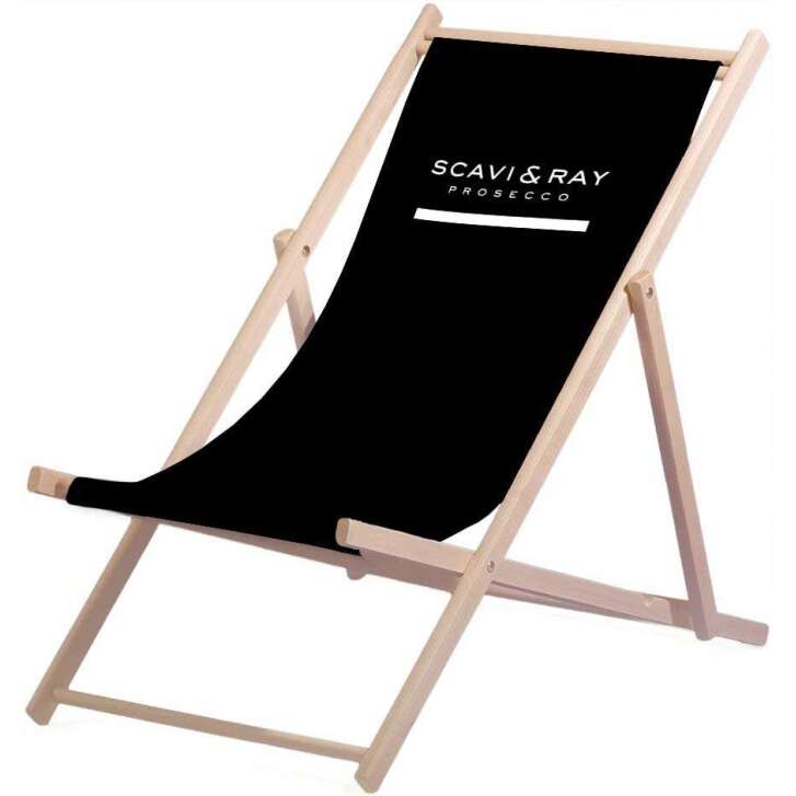 1 Scavi & Ray Sekt Chaise longue bois polyester max 95Kg noir nouveau