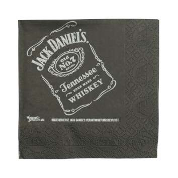100x Jack Daniels Whiskey Serviettes noir Gastro Verres...