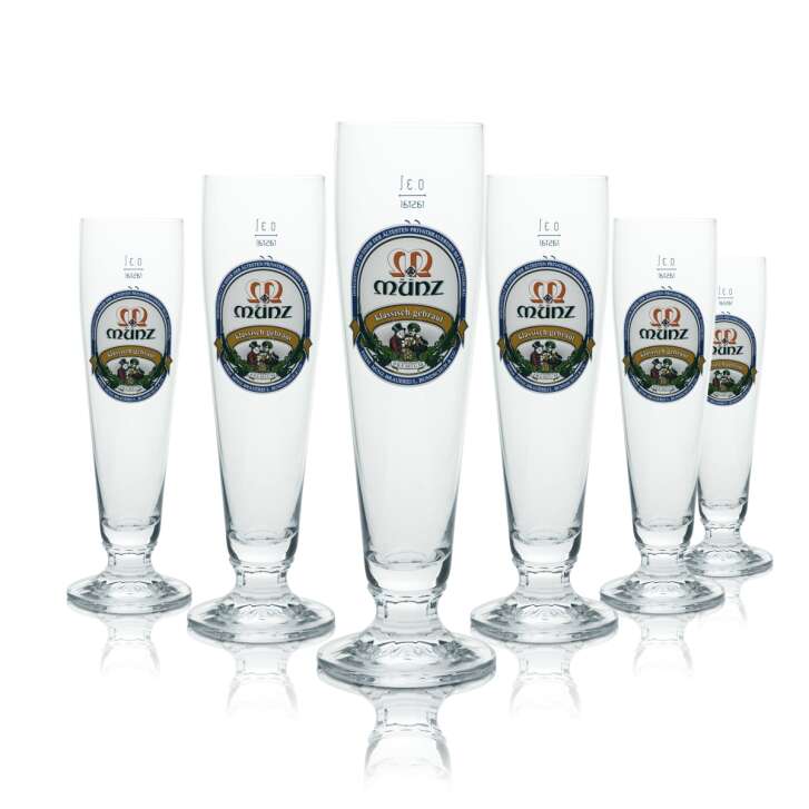 6x pièces de monnaie verre à bière 0,3l coupe Orion brasserie verres à bière tulipe verre à pied tumbler
