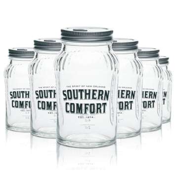 6x Southern Comfort Verre Mason Jar 0,33l AVEC Couvercle...