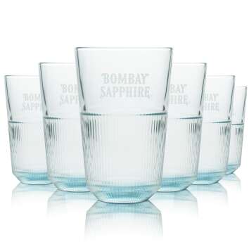 6x Bombay Sapphire Gin verre 0,35l Longdrink relief...