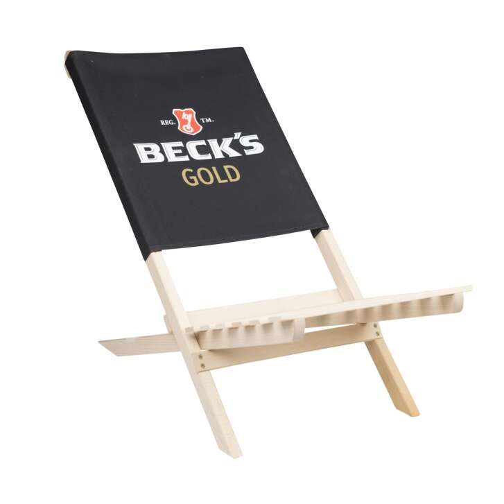 Becks bière chaise de plage chaise longue bois or festival plage été siège pliant jardin
