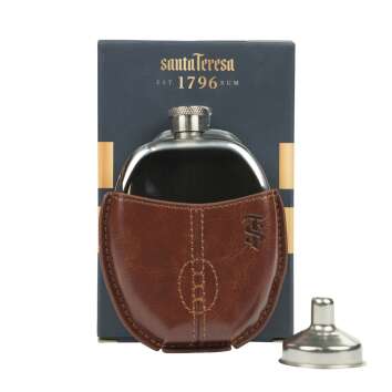Santa Teresa 1796 Rum Flask 95ml Rugby Ball Etui en cuir...