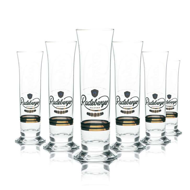 6x Radeberger verre à bière 0,2l coupe logo scène verres tige brasserie bière tulipe