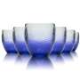6 verres à eau Acqua Morelli 0,25 l, verres à soda en relief, verres à eau minérale, bleus