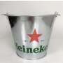 1x Seau métallique refroidisseur de bière Heineken argenté