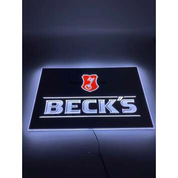 1x Bière Becks panneau publicitaire argent LED...