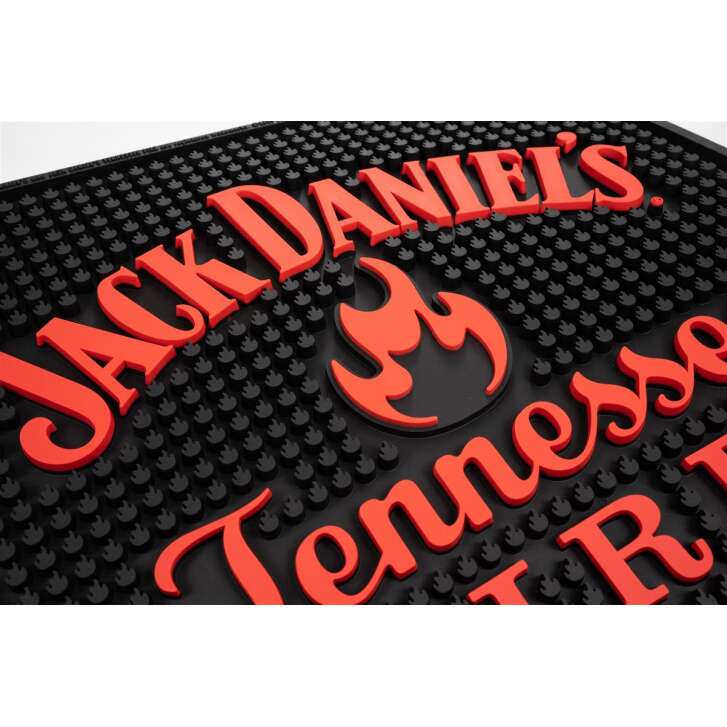 1x sous-verre Jack Daniels Whiskey Fire 4 coins rouges