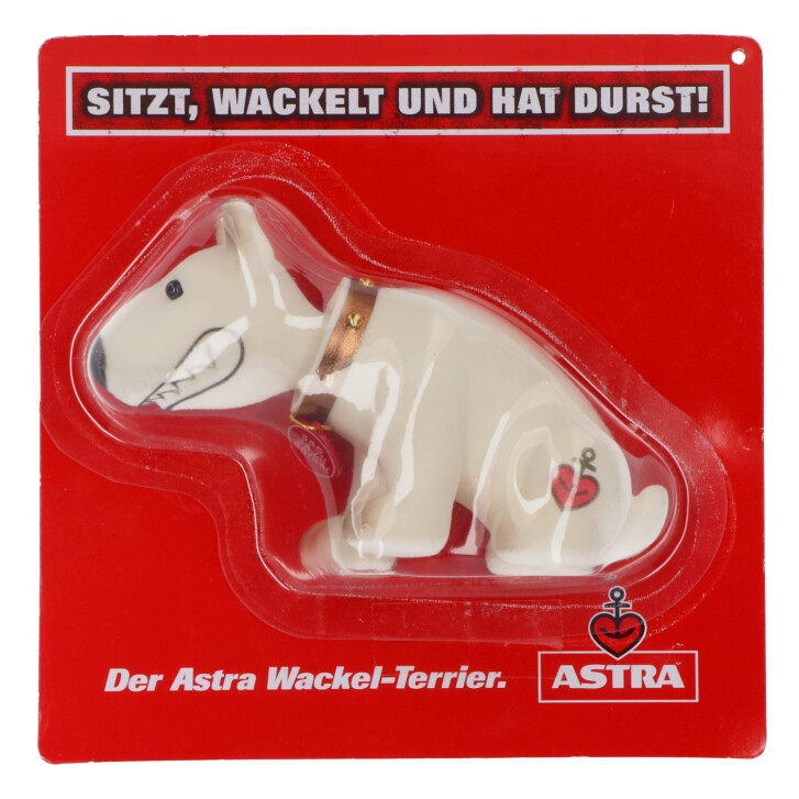 Astra Bier Wackeldackel Terrier petit Reeperbahn Kiez Hambourg gris