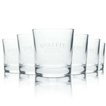 6x Bulleit Whiskey Glass 0,2l Tumbler Longdrink Bourbon...