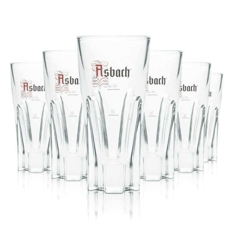 6x Asbach Uralt Verre à eau-de-vie 0,1l Stamper Tumbler Verres à long drink Contour Bar