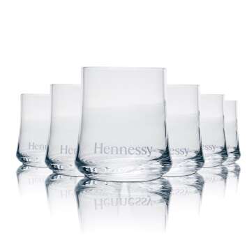 6x Hennessy verre à whisky tumbler verre fin
