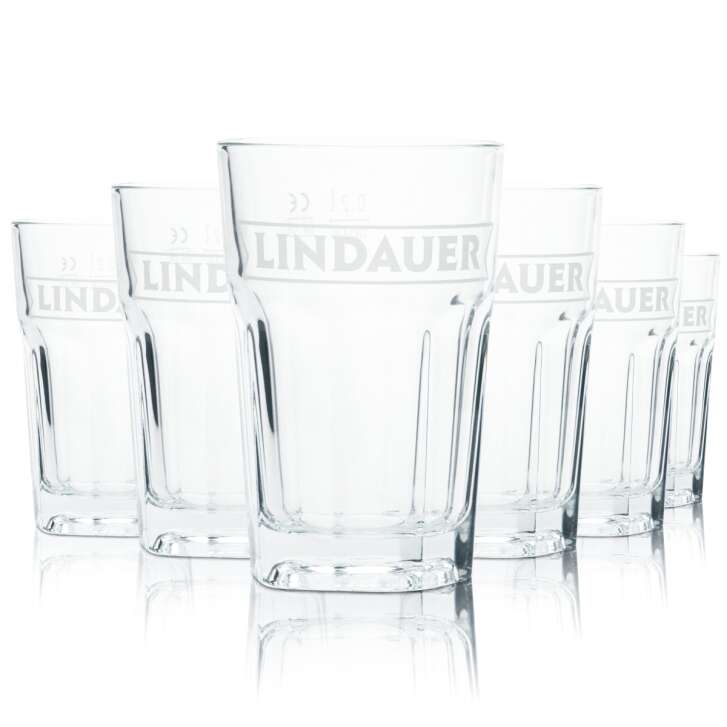 6x Lindauer Saft Glas 0,2l Longdrink Gobelet Eau Soda Minéral Verres Lac de Constance