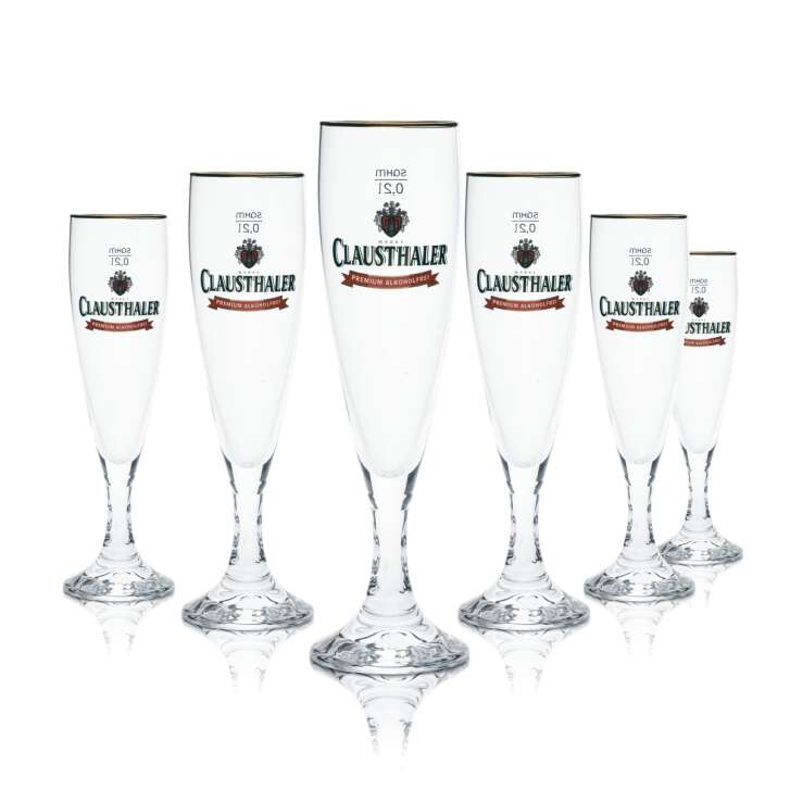 6x Clausthaler verre 0,2l coupe tulipe verres sans alcool bière brasserie gastro bar